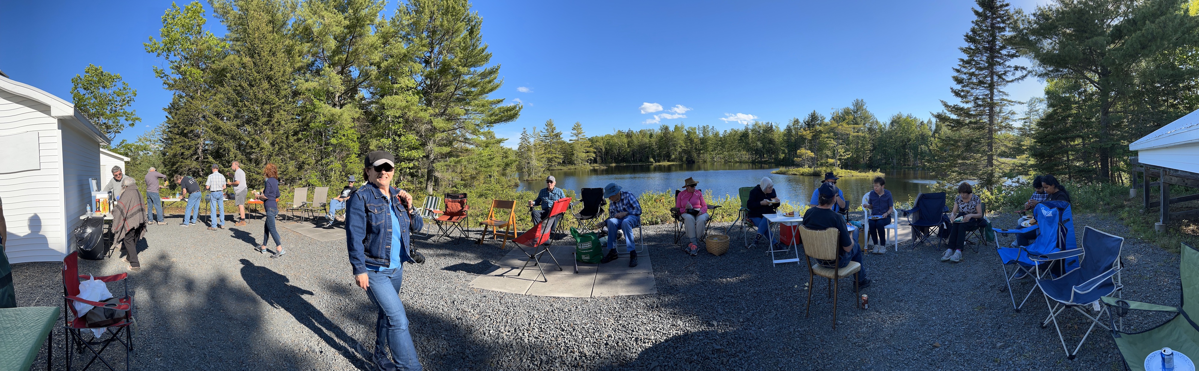 Panorama of Members & Guests with SCO’s Warm Room, Storage Room and the southern Horizon